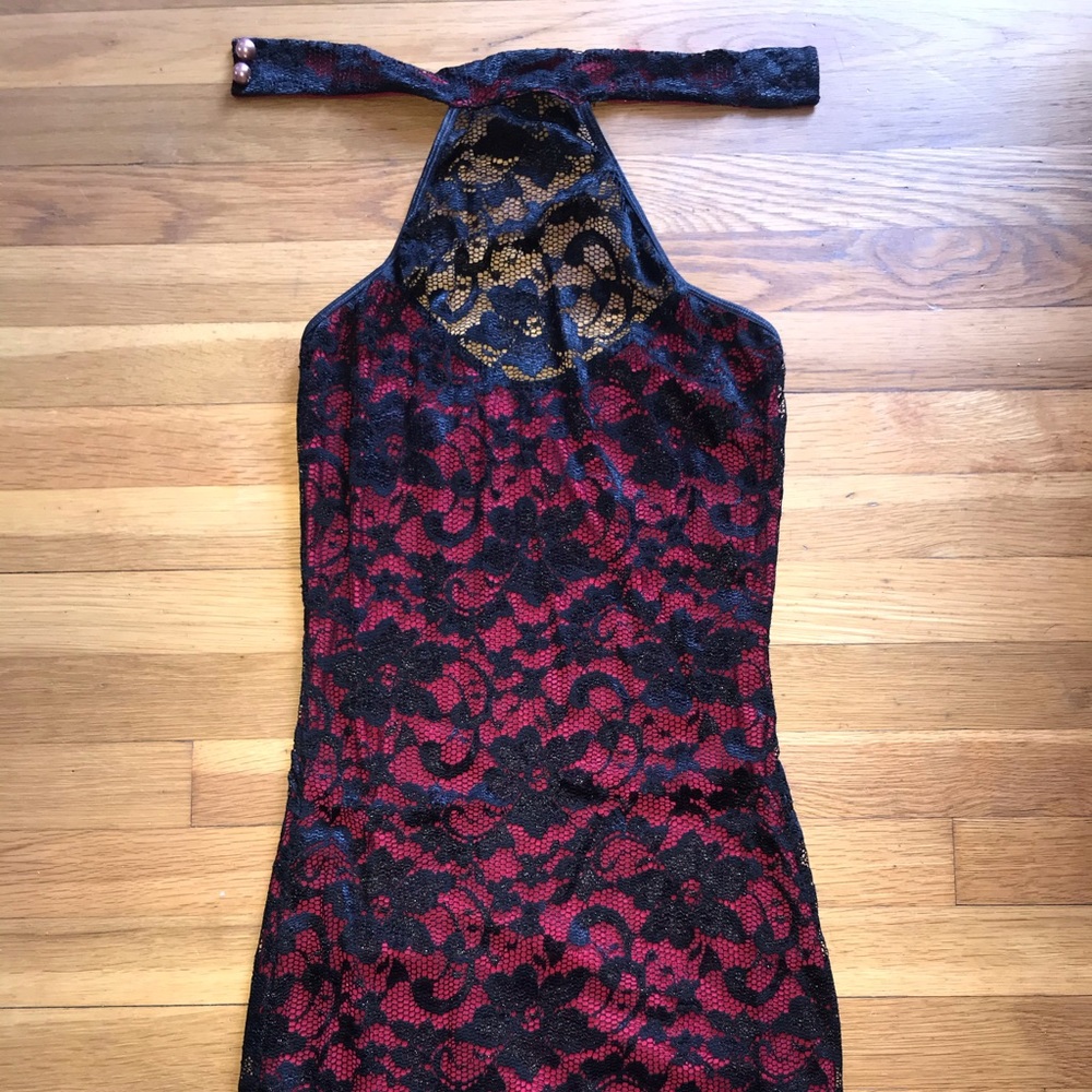 Black and Red Lace cocktail dress